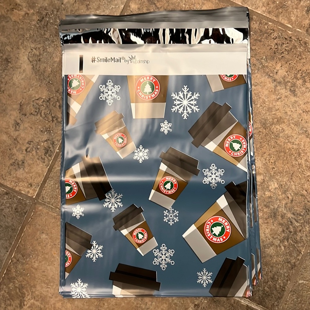 COPY - (20) 10x13 Christmas Coffee Polymailers